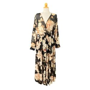 Sheer Enfocus Women Floral Dress in Black, Cream and Blush